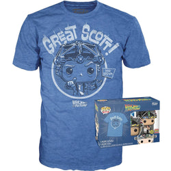 Funko POP! Tees - Back to the Future "Glow in the Dark" Pop Vinyl Doc Brown w/Helmet, plus Unisex T-Shirt (ONLINE ORDER ONLY)