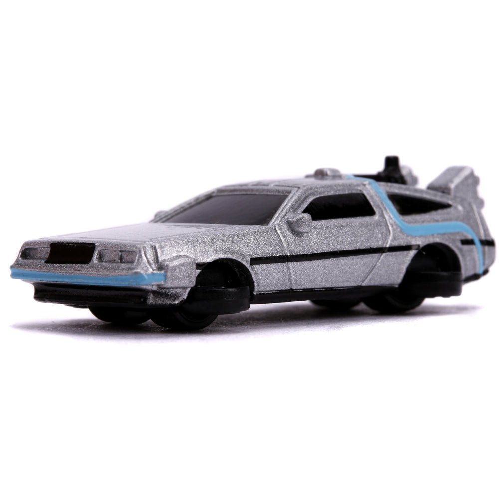 Back to the Future Trilogy die-cast 1⅔-inch Nano "Hollywood Rides" DeLorean Time Machine 3-pack (ONLINE ORDER ONLY)