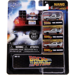 Back to the Future Trilogy die-cast 1⅔-inch Nano "Hollywood Rides" DeLorean Time Machine 3-pack (ONLINE ORDER ONLY)