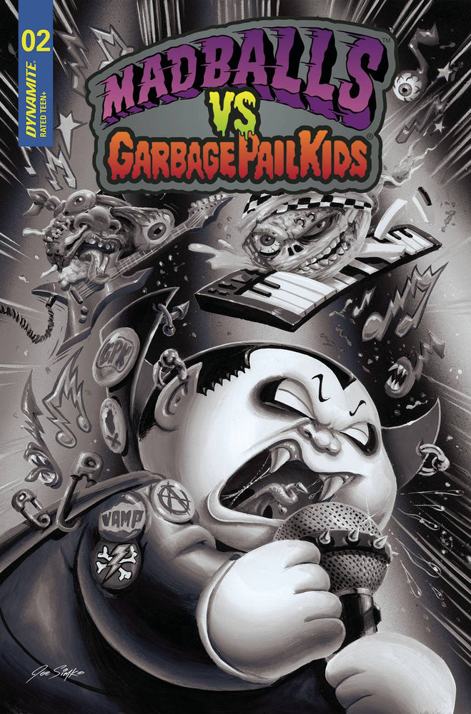 Madballs Vs Garbage Pail Kids #2 F 1:20 Joe Simko B&W (08/17/2022) Dynamite (ONLINE ORDER ONLY)
