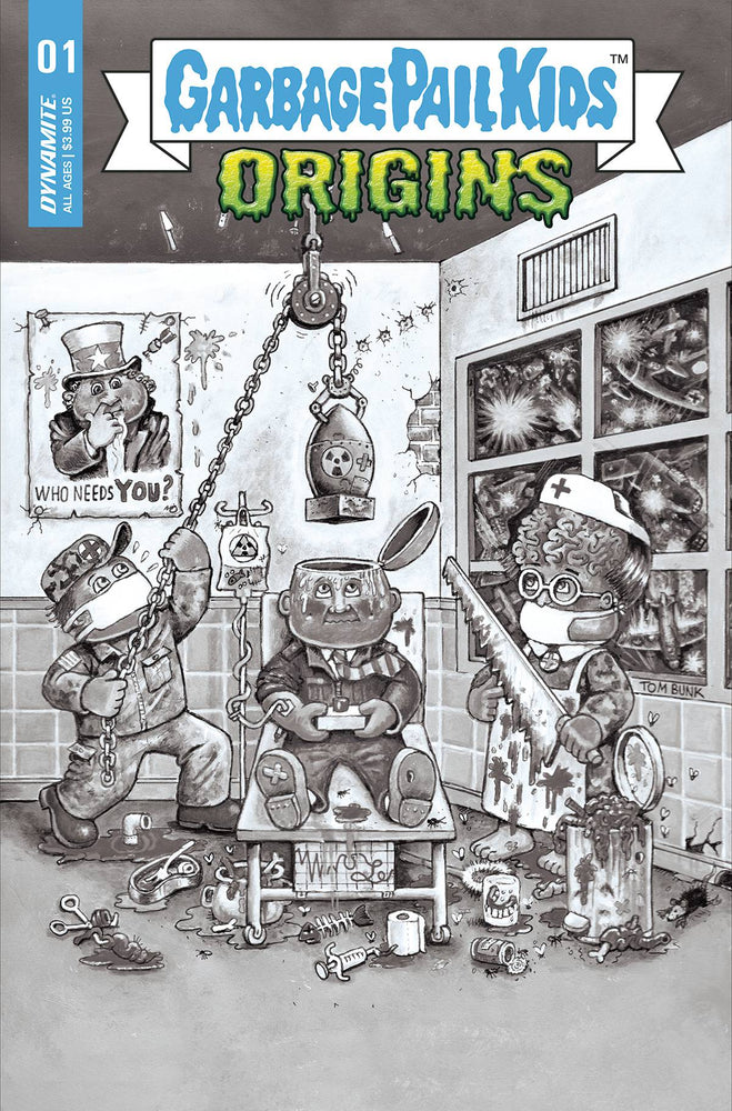 Garbage Pail Kids Origins #1 F 1:10 Tom Bunk B&W Variant (10/05/2022) Dynamite (ONLINE ORDER ONLY)