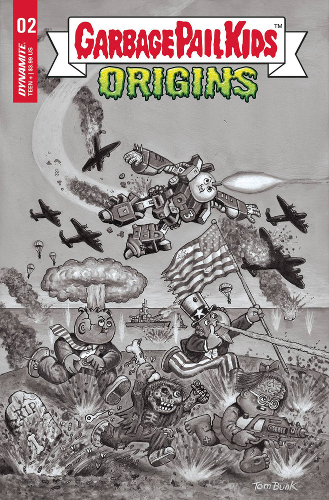 Garbage Pail Kids Origins #2 G 1:20 Tom Bunk B&W Variant (11/09/2022) Dynamite (ONLINE ORDER ONLY)