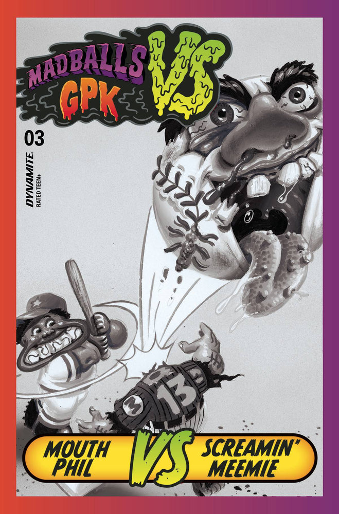 Madballs Vs Garbage Pail Kids #3 I 1:10 Jason Crosby Trading Card BW FOC Variant (09/14/2022) Dynamite (ONLINE ORDER ONLY)