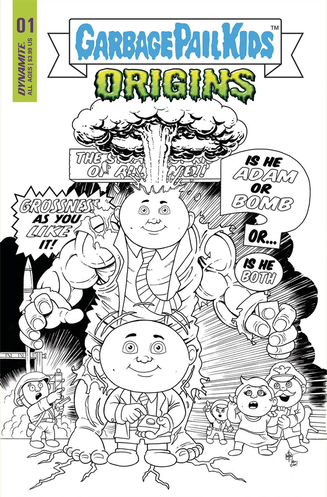 Garbage Pail Kids Origins #1 P 1:7 Ken Haeser Incredible Hulk 1 Homage B&W FOC Variant (10/05/2022) Dynamite (ONLINE ORDER ONLY)
