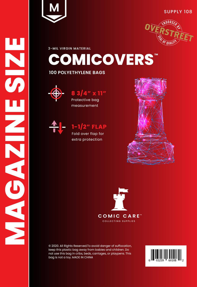 Comic Care: Magazine Size PE Bags (Pack of 100) (Online Order Only)