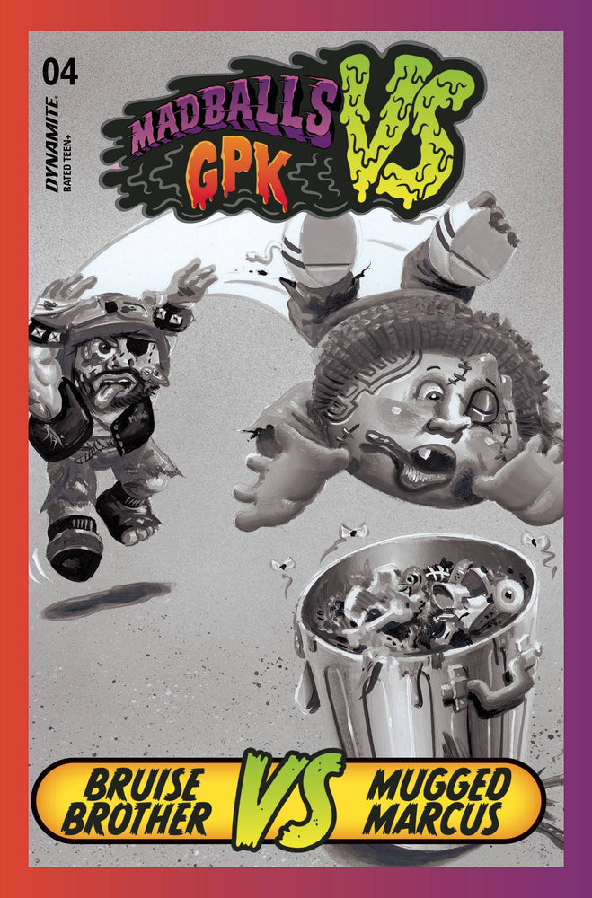 Madballs Vs Garbage Pail Kids #4 I 1:10 Trading Card B&W FOC Variant (10/19/2022) Dynamite (ONLINE ORDER ONLY)