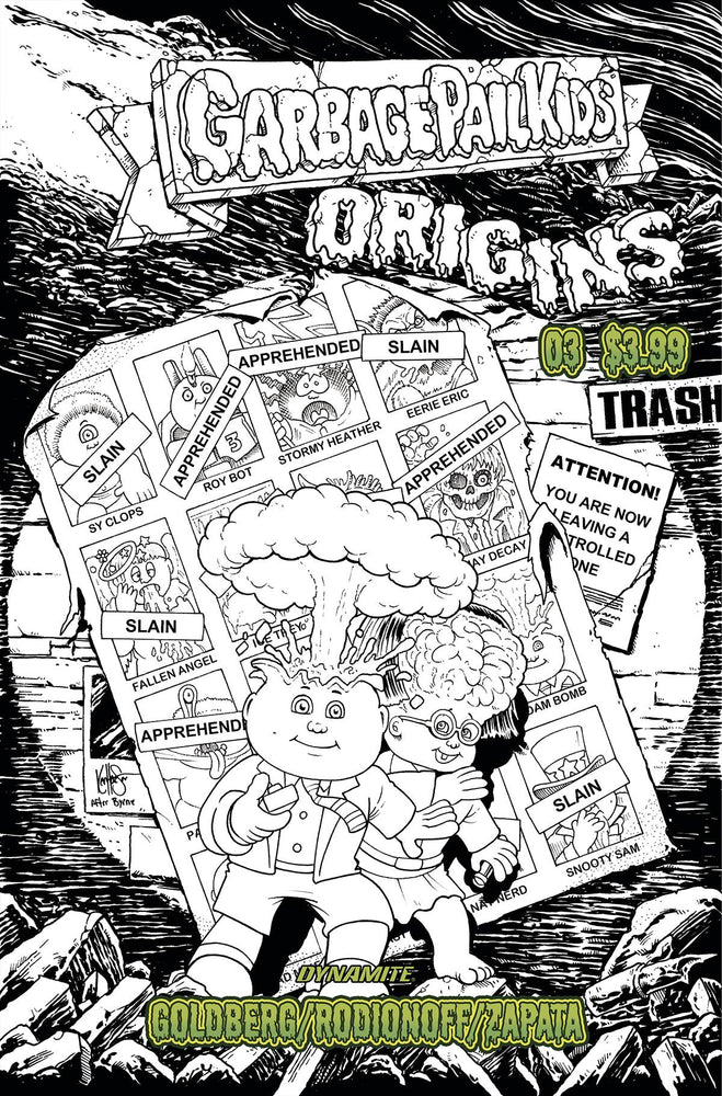Garbage Pail Kids Origins #3 K 1:7 Ken Haeser B&W Variant (12/14/2022) Dynamite (ONLINE ORDER ONLY)