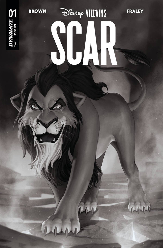 DISNEY VILLAINS SCAR #1 Z FOC 1:7 JUNGGEON YOON B&W Variant (04/05/2023) Dynamite (ONLINE ORDER ONLY)