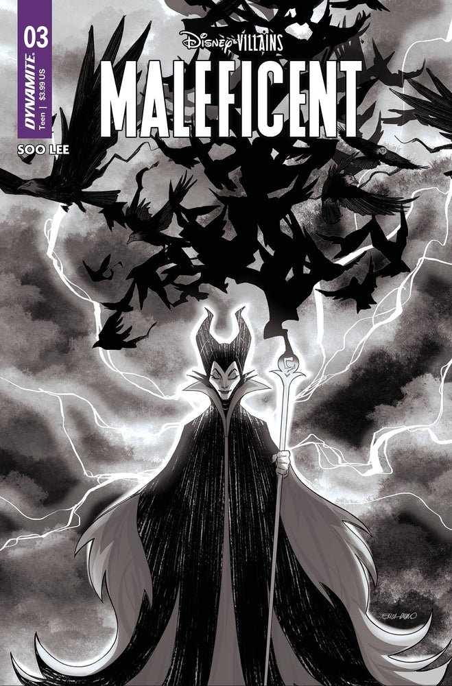 Disney Villains Maleficent #3 S 1:7 Foc Erica Durso B&W Variant (07/05/2023) Dynamite (ONLINE ORDER ONLY)