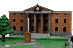 Back to the Future die-cast Courthouse diorama with DeLorean & Toyota vehicles (ONLINE ORDER ONLY)
