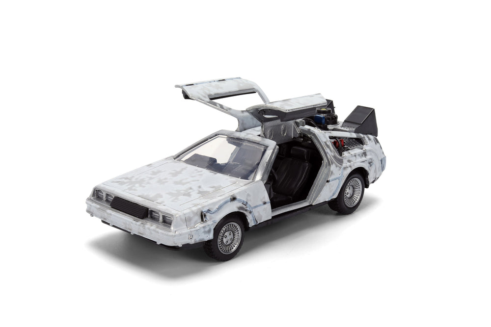 Back to the Future die-cast 1:32 scale 40th Anniversary "Hollywood Rides" DeLorean Time Machine (Frost Finished) (ONLINE ORDER ONLY)
