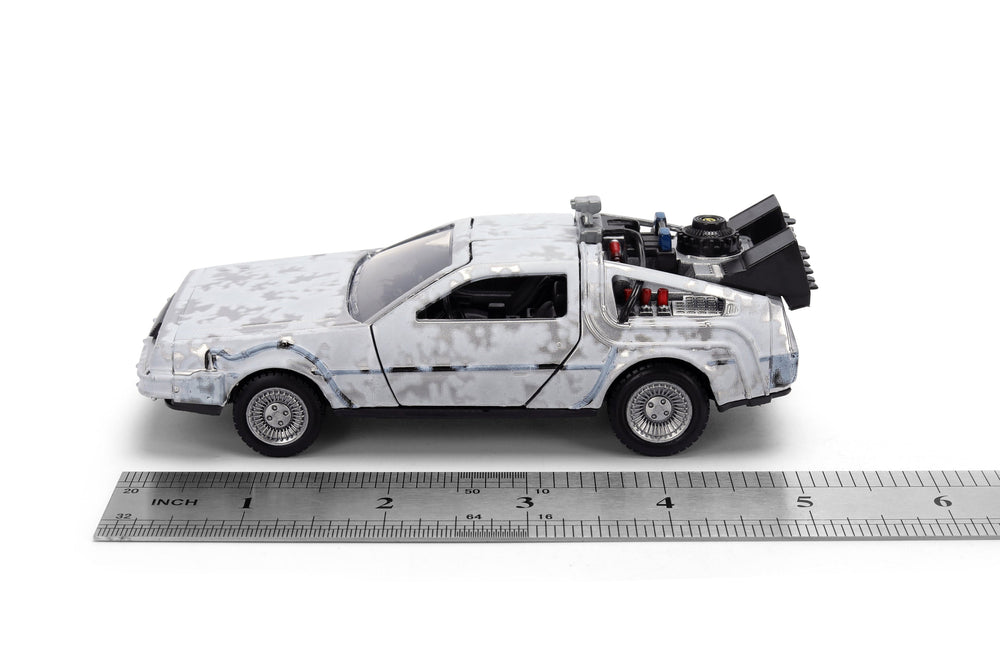 Back to the Future die-cast 1:32 scale 40th Anniversary "Hollywood Rides" DeLorean Time Machine (Frost Finished) (ONLINE ORDER ONLY)