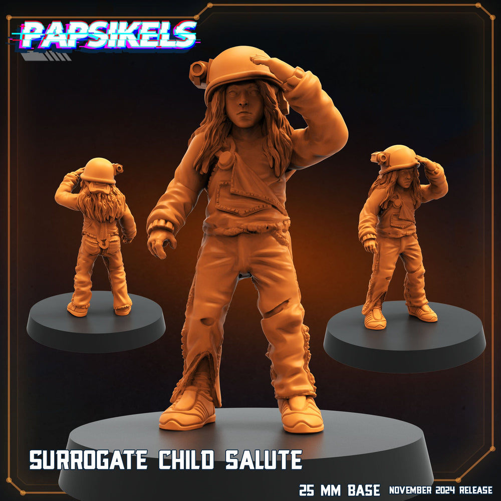 3D Printed Papsikels Surrogate Child Salute Nov 2024 Scifi 28mm 32mm (Online Only)