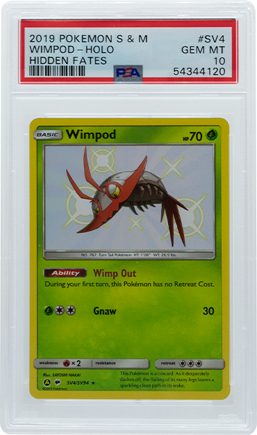 2019 POKEMON SUN & MOON HIDDEN FATES WIMPOD HOLO #SV4 PSA 10 (Online Order Only)