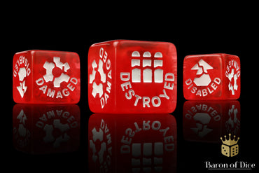 Red Vehicle Damage Dice - Legion Compatible
