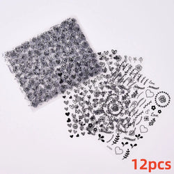 12 Sheets Valentines Nail Stickers Red Heart Nail Art Sticker Decal Solid Hollow Heart 3D Self-Adhesive Design Nail Art Supplies (ONLINE ORDER ONLY)