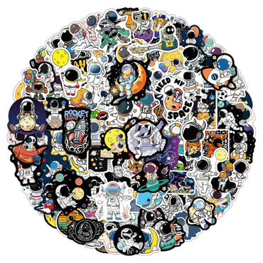 10/30/50/100pcs Funny Cartoon Cute Out Space Astronaut Stickers Laptop Notebook Phone Guitar Aesthetic Sticker Decal Kids Toy (ONLINE ORDER ONLY)