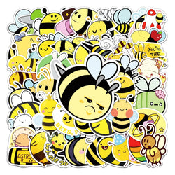 50Pcs Little Bee Cartoon Waterproof Vinyl Stickers for Skateboard Snowboard Decals (ONLINE ORDER ONLY)