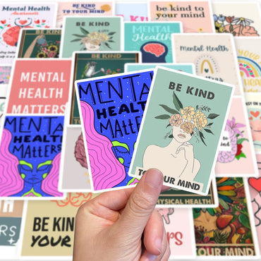 25Pcs Mental Health Awareness Sticker For Phone Cup Bottle Luggage Laptop Fridge Guitar Waterproof Decal Kid Gift Toy Decor (ONLINE ORDER ONLY)