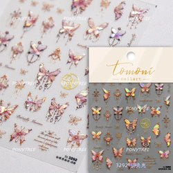 Colorful Geometric Gem Wing Love Heart Bowknot Moon Star Figure Totem Line Retro Self Adhesive Nail Art Stickers Manicure Decals (ONLINE ORDER ONLY)