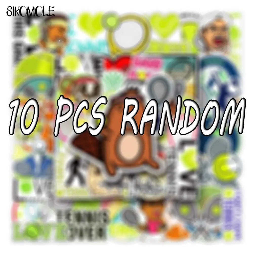Cartoon Tennis Sports Stickers Pack for Kids - Skateboard, Laptop, Phone Decals (ONLINE ORDER ONLY)