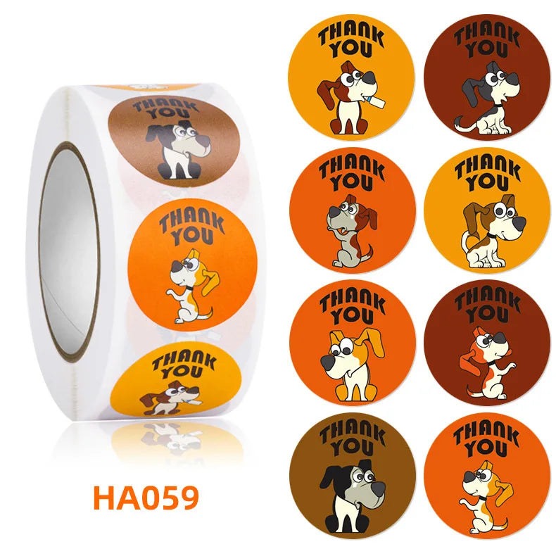 500pcs 1inch Cartoon Animal Children Sticker Label Thank You Cute Toy Game Sticker DIY Gift Sealing Label Decoration (ONLINE ORDER ONLY)
