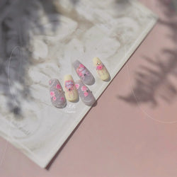 Pink Rose Flower Rambler Heart Bowknot Butterfly Shiny Soft Relief Adhesive Nail Art Stickers Romantic Spring 3D Manicure Decals (ONLINE ORDER ONLY)