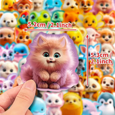 10/30/50PCS Cute 3D Cartoon Animal PVC Sticker Aesthetic Chidlren's Stationery Decoration Scrapbooking School Supplies for Kids (ONLINE ORDER ONLY)