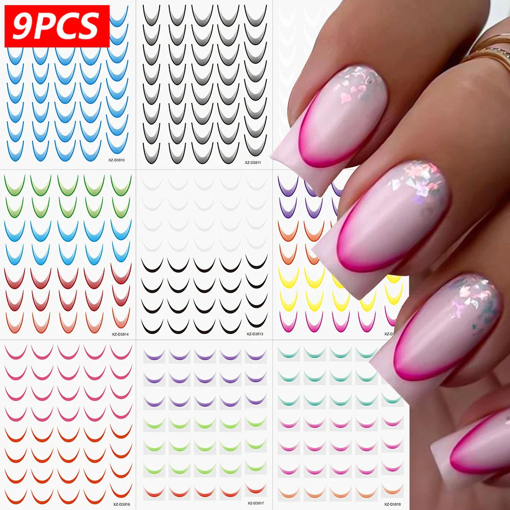 9Pcs 3D Sliver Stars Nails Stickers Bronzing Star Nail Art Decals For DIY Nail Art Decoration Self Adhesive Nail Manicure Parts* (Online Order Only)