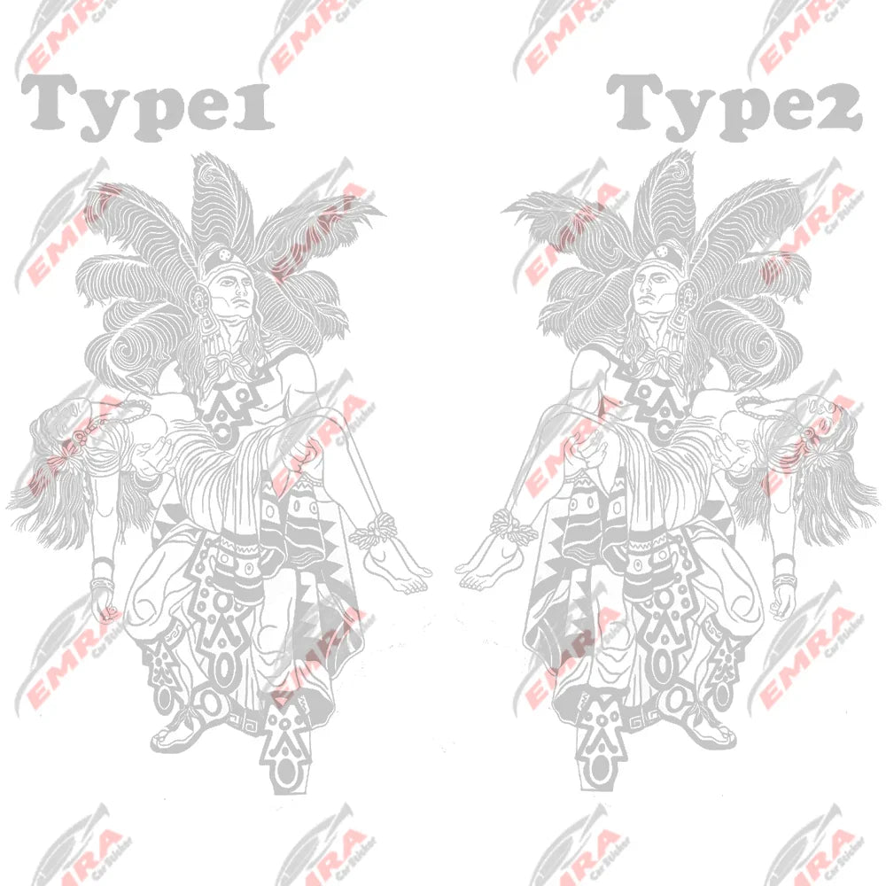 Aztec Man Women Stickers For Car Stickers External Accessories Hood Decoration Die Cutting Waterproof Prevent PVC Vinyl Decal (ONLINE ORDER ONLY)