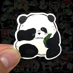 Panda Graffiti Sticker Rolled Flat Sheet 50 Animal Adhesive Decorative Stickers Water Cup Waterproof Sticker Cute Decal (ONLINE ORDER ONLY)