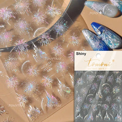 Fireworks Bloom Romantic Starry Sky Goldfish Metallics Color Gradient Self Adhesive Nail Art Stickers Halo Dyeing Manicure Decal (ONLINE ORDER ONLY)