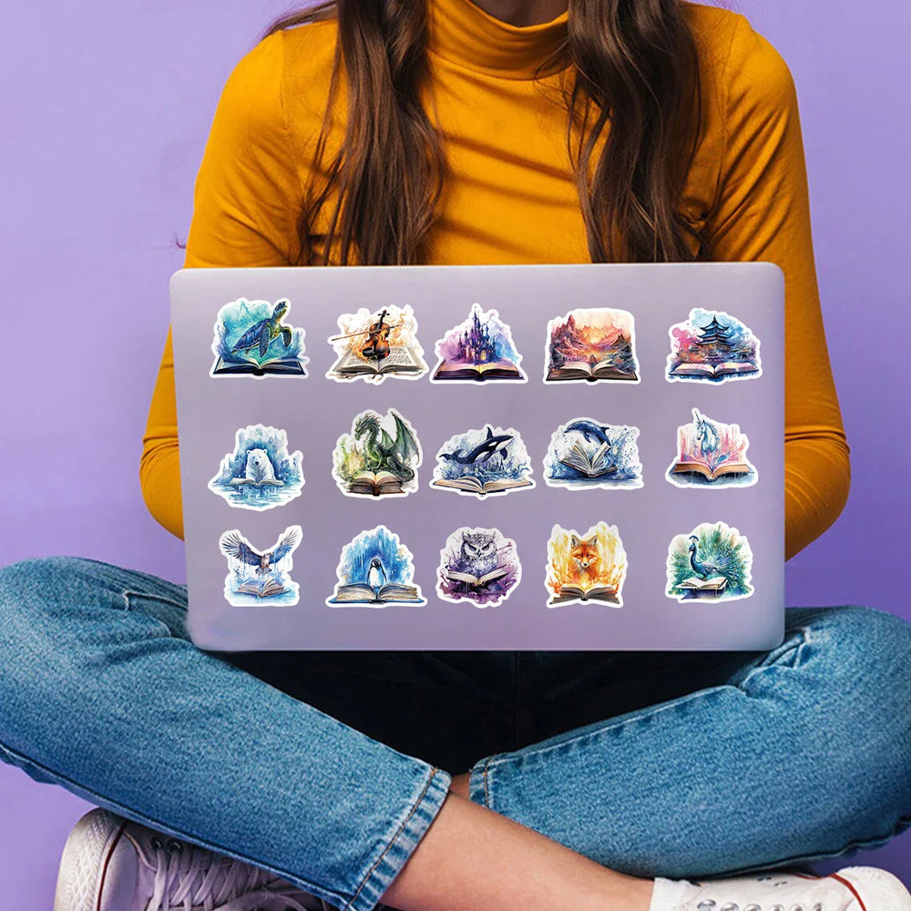 50PCS Funny Magic Tome Stickers Cartoon Aesthetic DIY Skateboard Laptop Luggage Waterproof Cool Decals Kid Toy Sticker﻿ (ONLINE ORDER ONLY)
