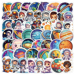Cartoon Planet Astronaut Stickers for Laptop, Phone, Suitcase, Diary - 10/30/50pcs (ONLINE ORDER ONLY)
