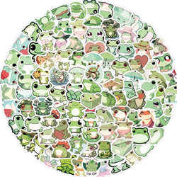 10/30/100PCS Cute Little Frog PVC Sticker Aesthetic Stationery School Supplies DIY Decoration Korean Scrapbooking for Kids (ONLINE ORDER ONLY)