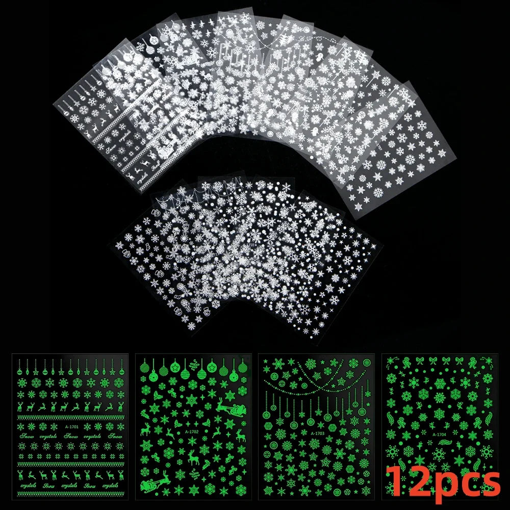 30 Sheets Cute Penguin Winter Nail Stickers Set 3D Snowflake Christmas Decals Tree Elk Bell Self Adhesive Slider Manicure Tips * (ONLINE ORDER ONLY)