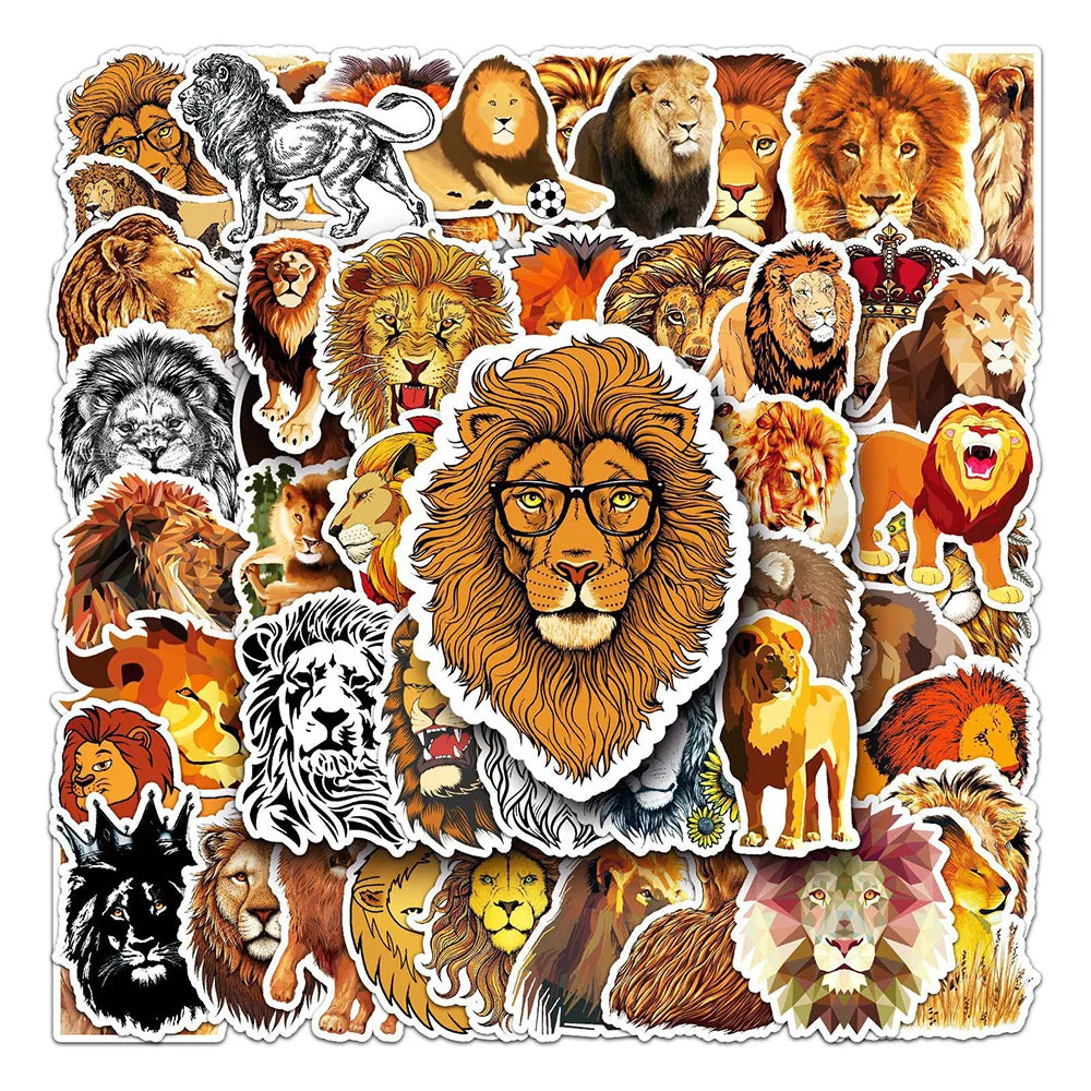 Lion Cartoon Stickers for Phone Laptop Luggage Skateboard - 10/30/50PCS Fun Kids Gift (ONLINE ORDER ONLY)