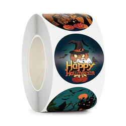 100-500Pcs Halloween Stickers Round party gift decoration sticker Handmade Envelope Sealing Label Stickers Stationery Sticker (Online Order Only)