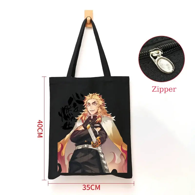 Demon Slayer Canvas Bag: Nezuko & Tanjiro Zipper Tote (ONLINE ORDER ONLY)