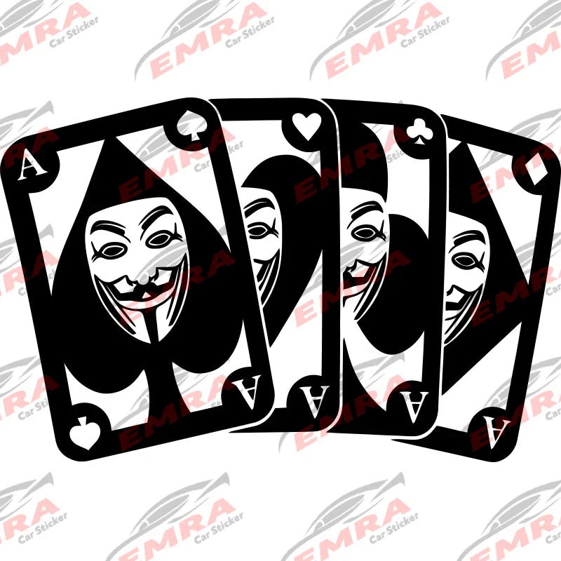 Playing Card for Car Sticker Decoration Rear Windshield Outdoor Stickers External Accessories Waterproof Vinyl Decals (ONLINE ORDER ONLY)