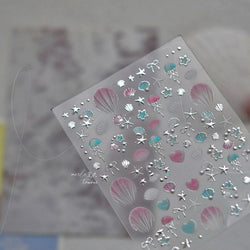 Dizzying Shell Coral Dolphin Starfish Heart Jellyfish Water Bubbles Ocean Adhesive Nail Art Decorations Stickers Manicure Decals (ONLINE ORDER ONLY)