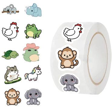 100-500pcs Cute Animal Paper Labels Thank You Sticker Reward Sealing Scrapbooking DIY Gift Decoration Stationery Supplies (ONLINE ORDER ONLY)