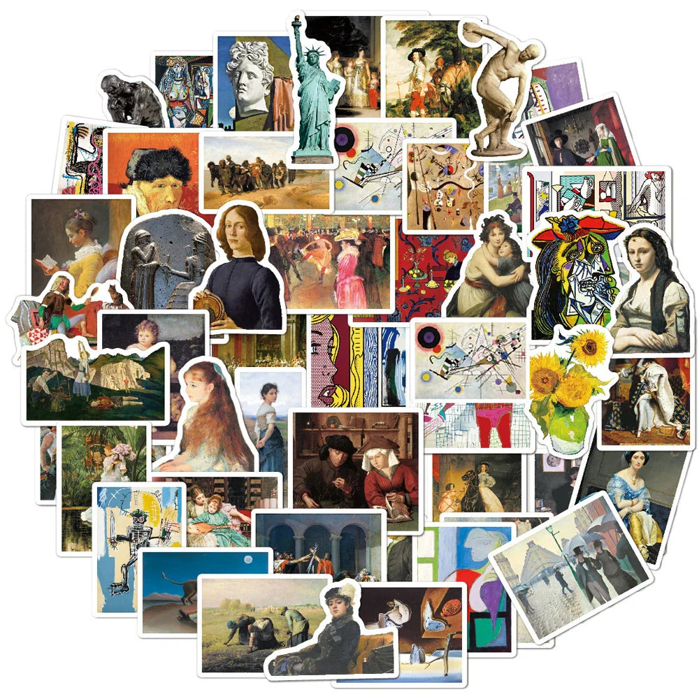 10/30/52PCS World Artist Work Painting David Aesthetic Stickers Decal Motorcycle Laptop Phone Skateboard Art Graffiti Sticker (ONLINE ORDER ONLY)