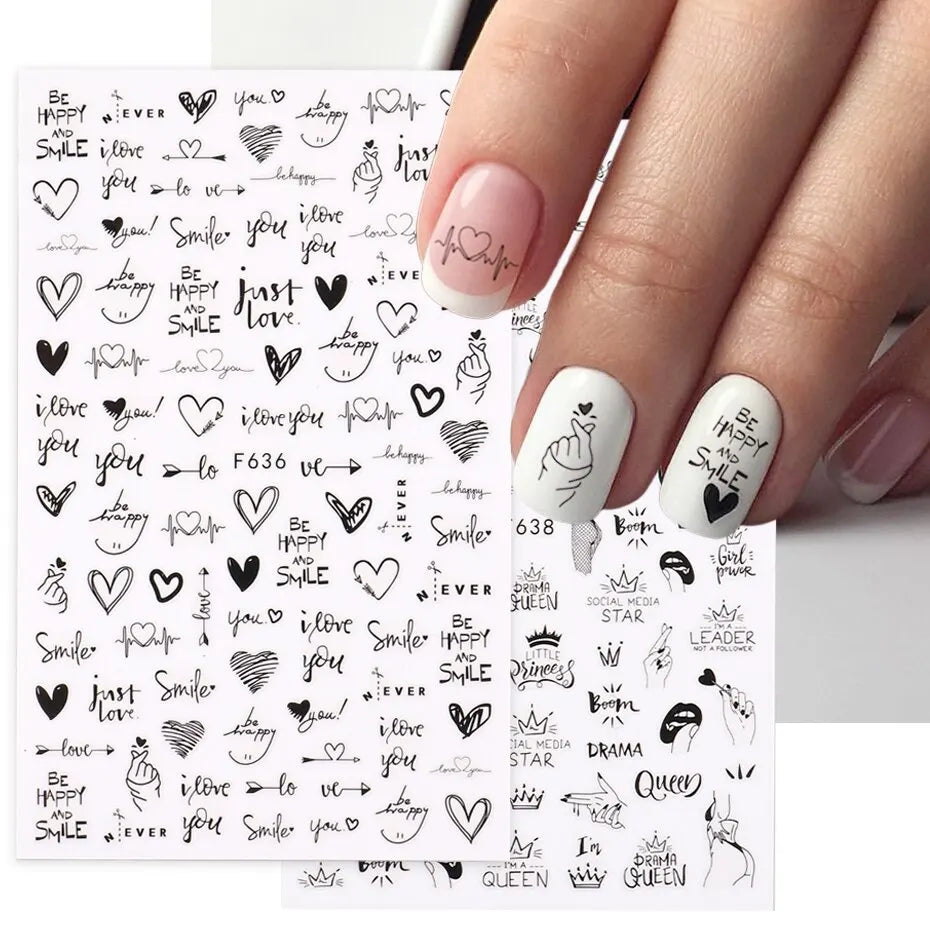 Heart Love 3D Nail Art Stickers Valentine Manicure (ONLINE ORDER ONLY)