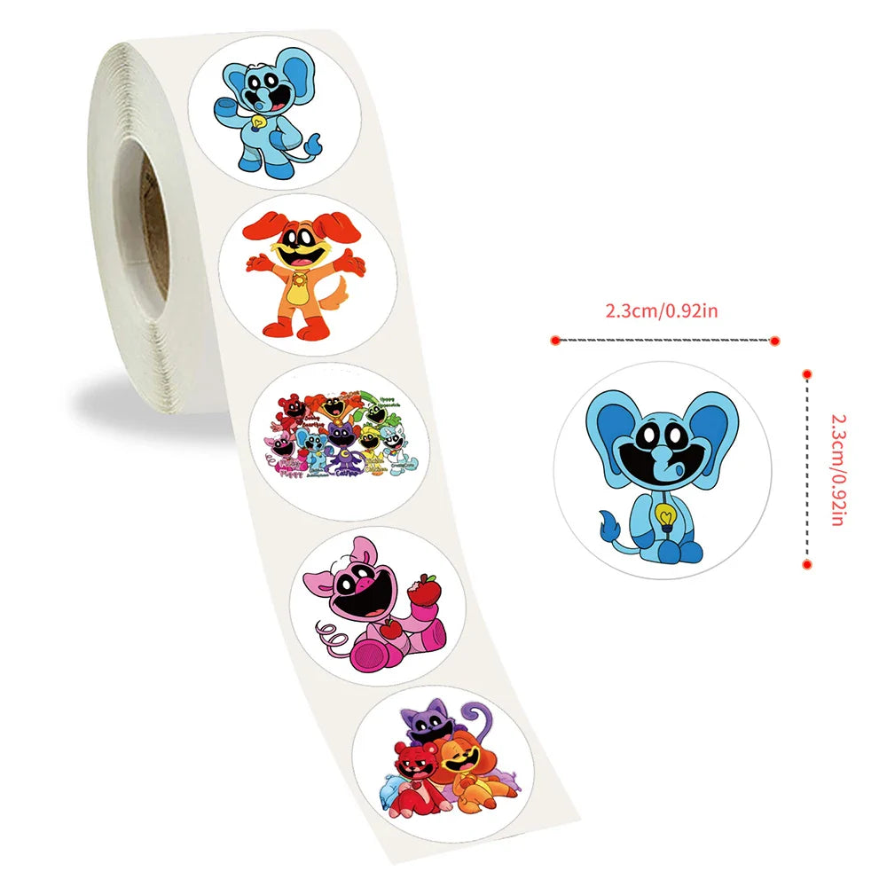 500Pcs Cute Anime Character Stickers for Water Bottle, Laptop, Skateboard, Scrapbook (ONLINE ORDER ONLY)