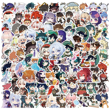 100PCS Genshin Impact Anime Stickers for Laptop, Luggage, Skateboard, Guitar, Motorcycle, Kids (ONLINE ORDER ONLY)
