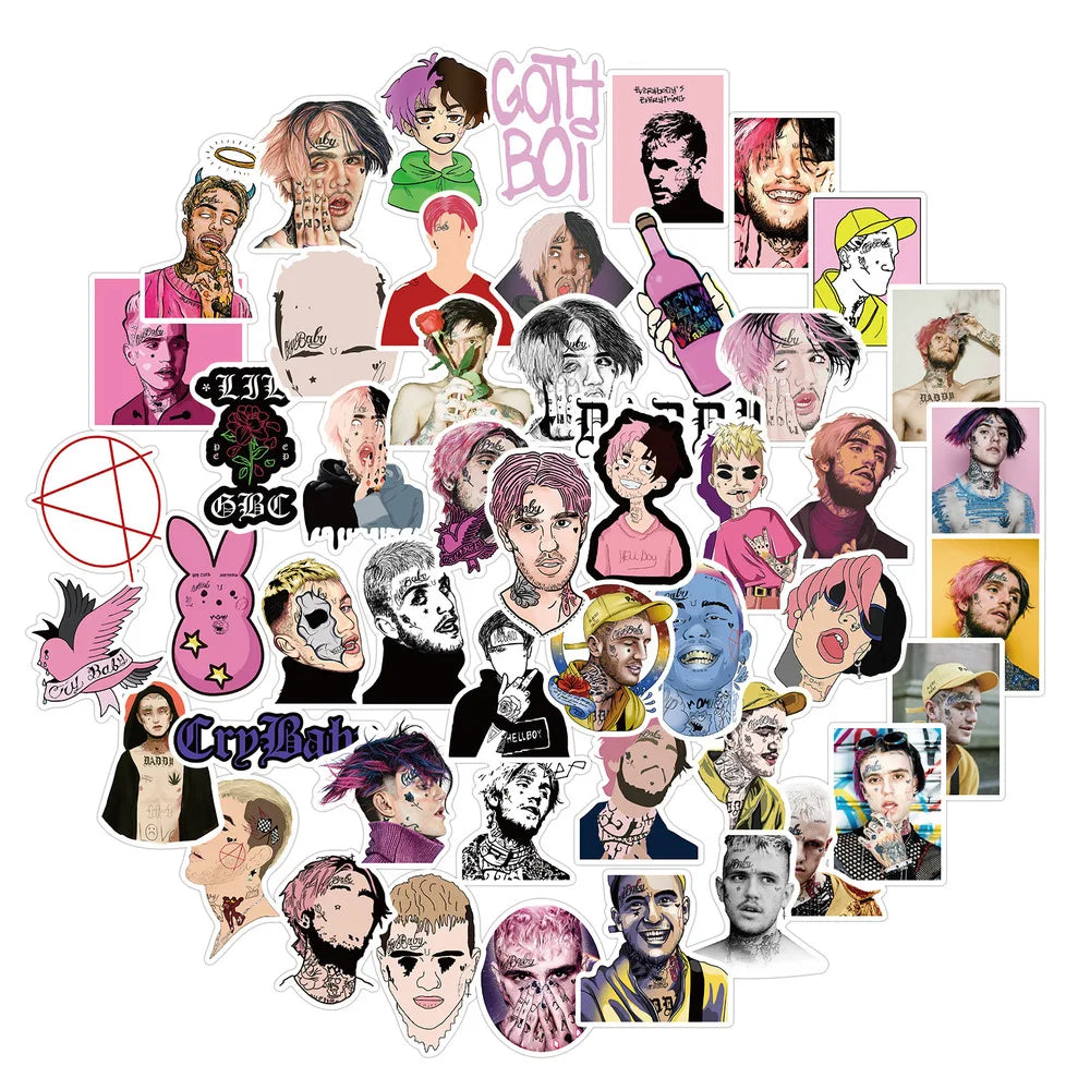 10/50pcs singer LIL PEEP Sticker graffiti stickers for DIY Suitcase Laptop skateboard Guitar and other Waterproof stickers (Online Order Only)