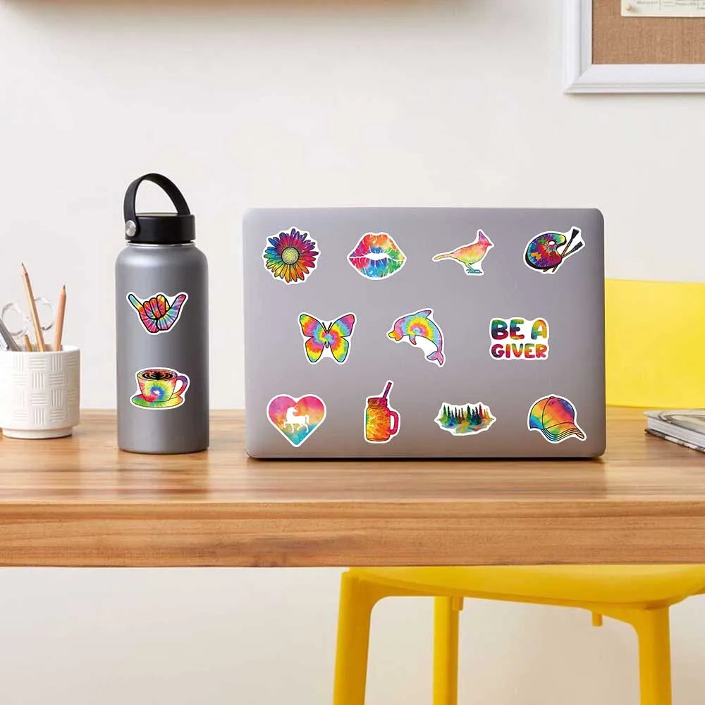 50/100PCS Hippie Trippy Rainbow Psychedelic Graffiti Stickers for Laptop Motorcycle Skateboard Waterproof Decal Sticker Toys (ONLINE ORDER ONLY)