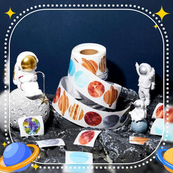 100-500pcs Children Reward Stickers Space Planet Label School Teacher Reward Student Scrapbooking Stationery Diaries Sticker (Online Order Only)