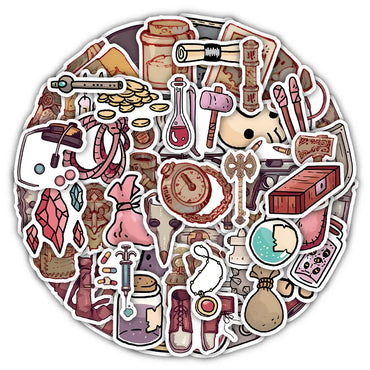 10/30/50/120pcs Kawaii Retro Magic Anime Cartoon Stationery Stickers Vintage Diary Decorative Scrapbooking Mobile Sticker Toy (ONLINE ORDER ONLY)